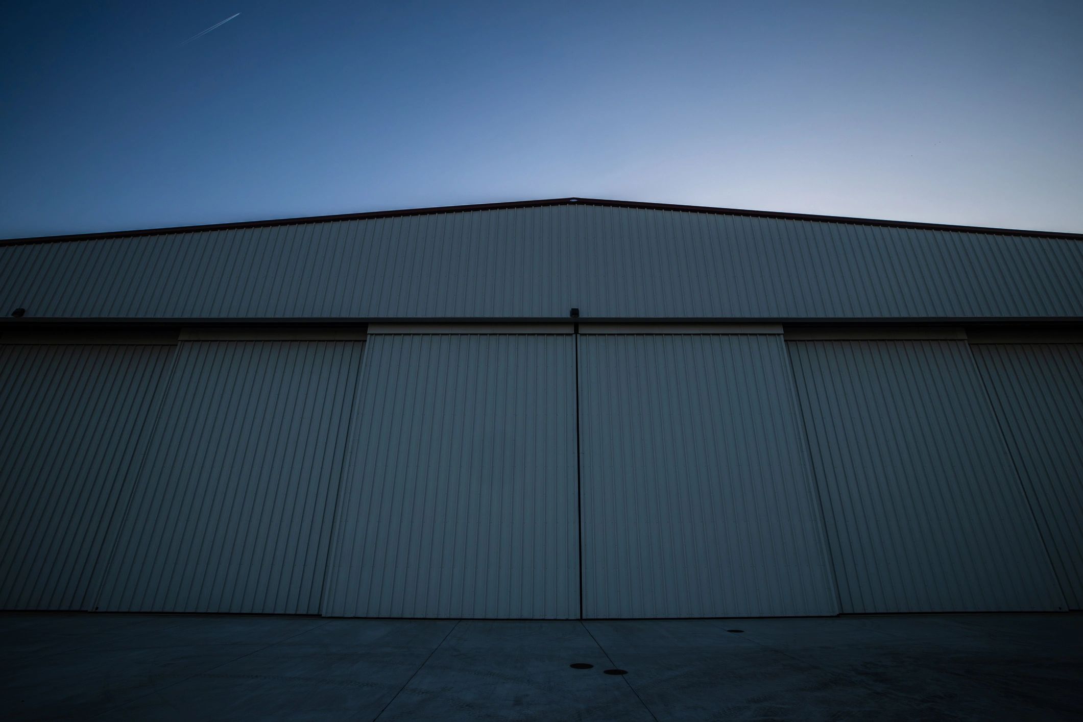 Wide Shot Of an Airplane Hangar