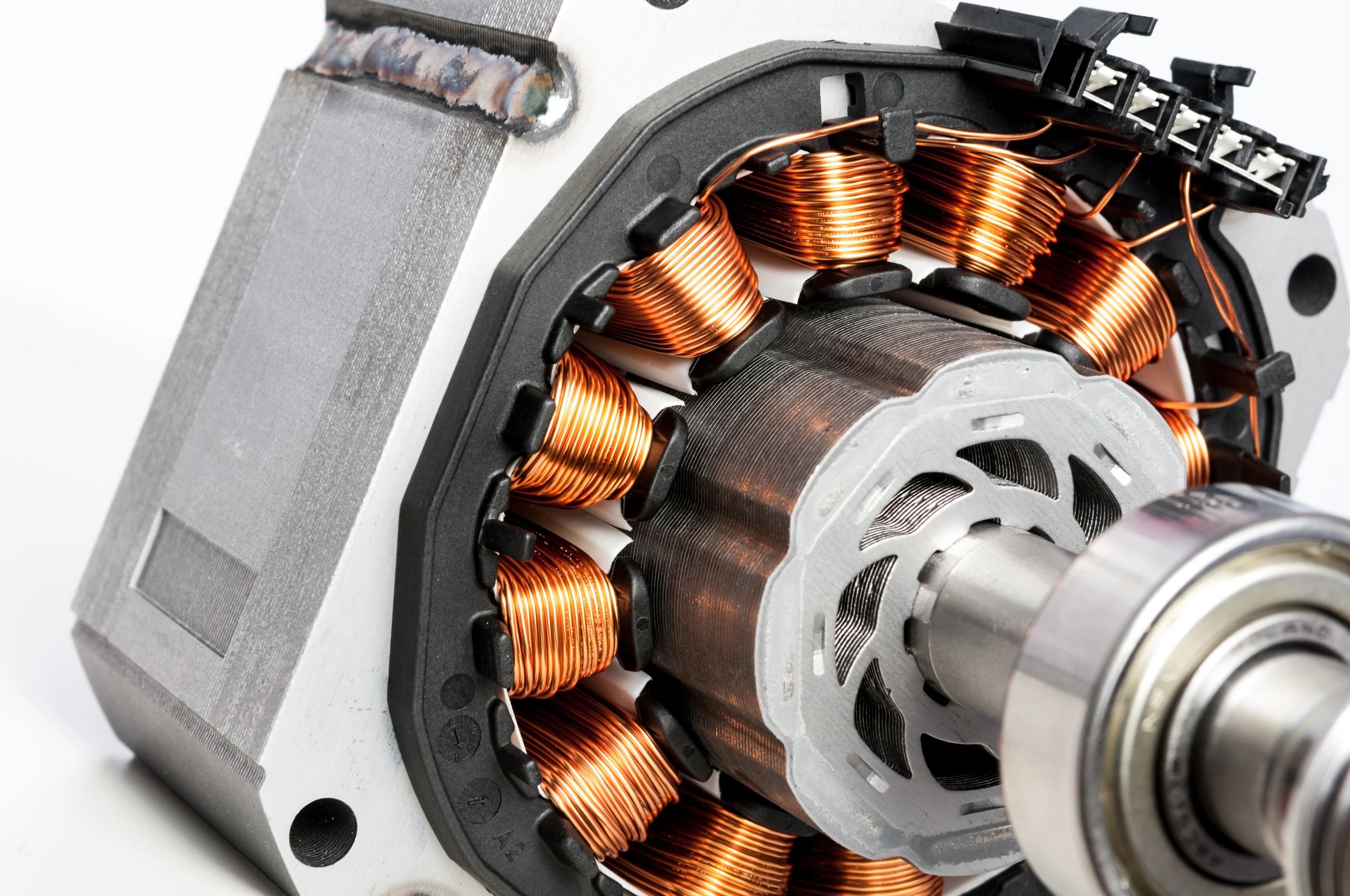 Gate opener motor and drive components close-up