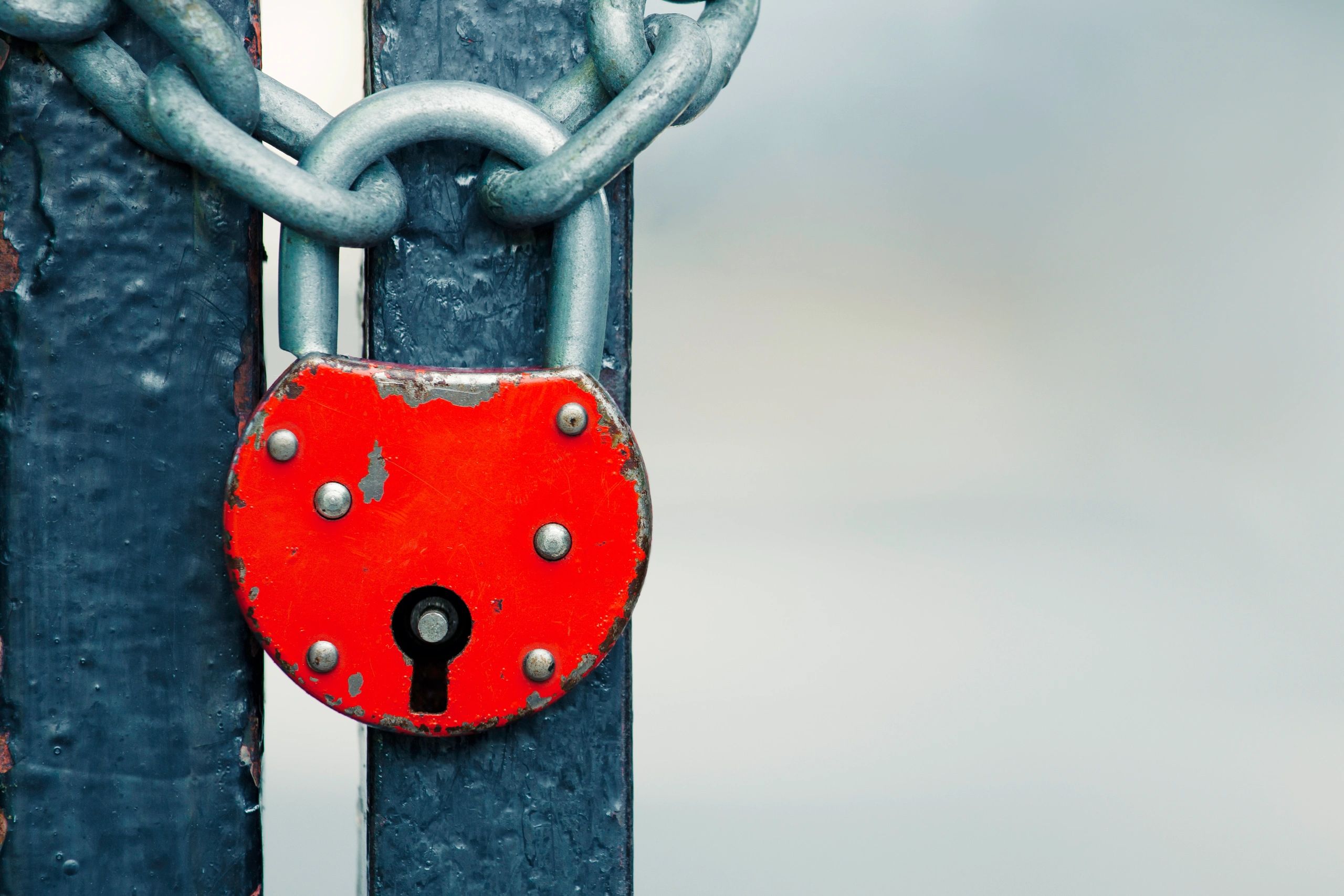 Lock and chain on a gate