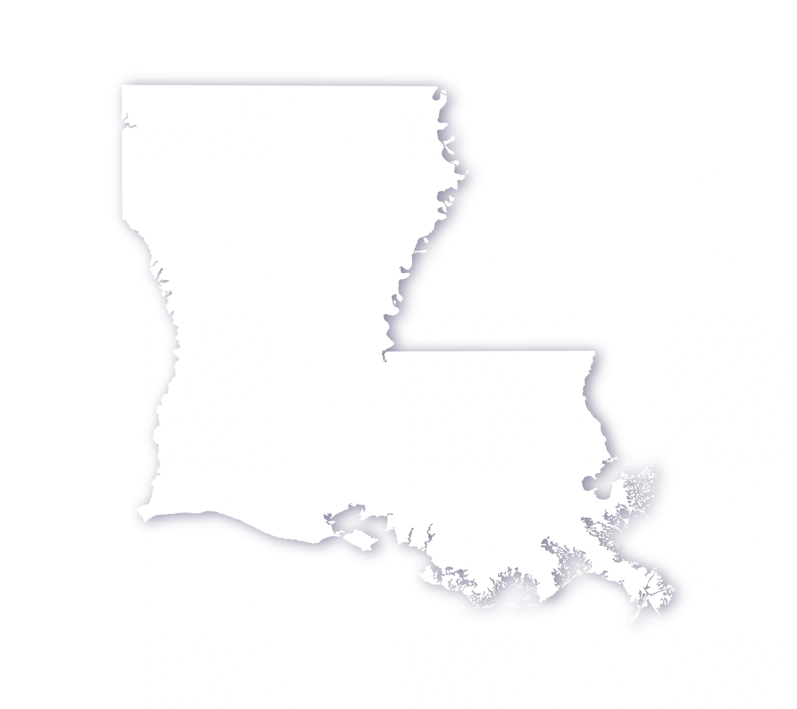 Outline map of Louisiana