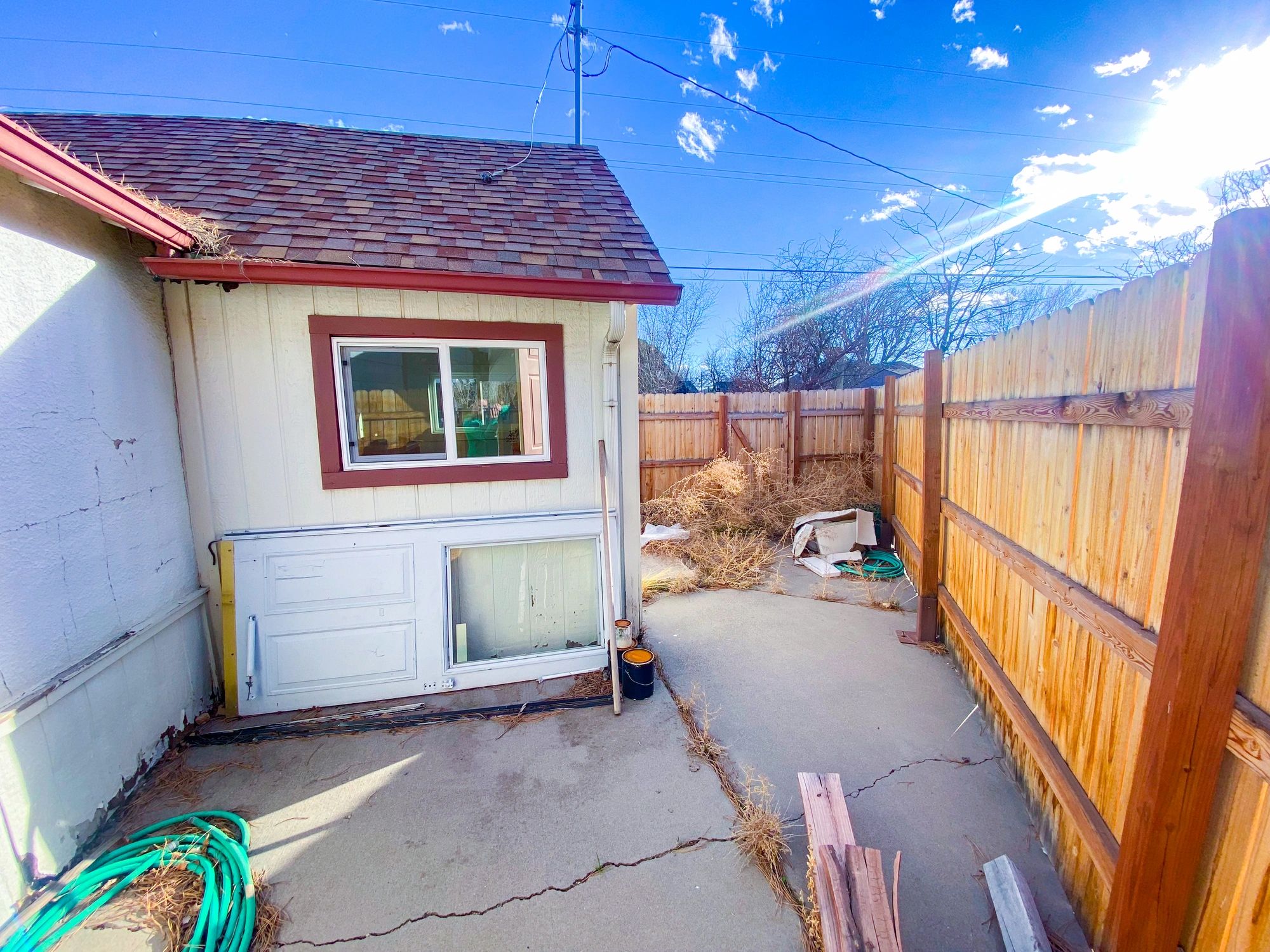 Wood privacy fencing around a residential property
