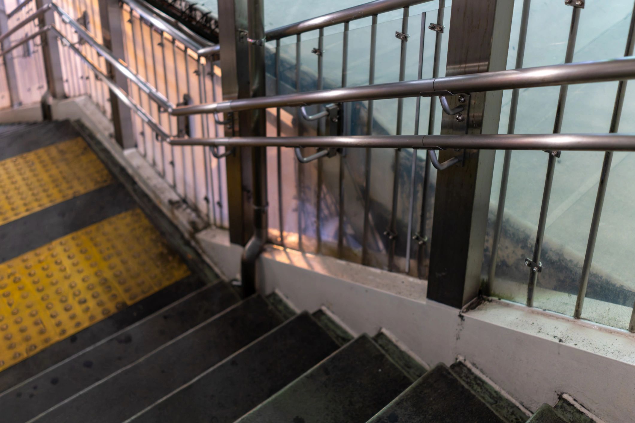 Staircase with handrail architectural detail